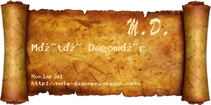 Máté Dagomér névjegykártya